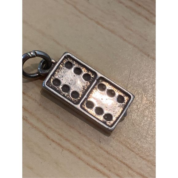.925 Dominoes #game Sterling Silver Jewelry Charm - Picture 1 of 4